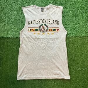 Vintage 90s Galveston Texas Tank Top Shirt Size M